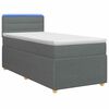vidaXL Boxspringbett mit Matratze und LED Dunkelgrau 90 x 190 cm Stoff