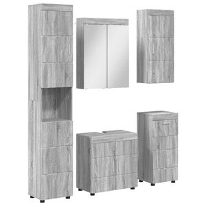 vidaXL Badezimmerm&ouml;bel-Set TULUM 5 pcs Graues Sonoma 60 x 34 x 63 cm