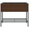 vidaXL Hochbeete mit Ablage 2 Stk. Braun 90x40x75 cm Poly Rattan