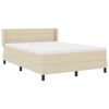 vidaXL Boxspringbett mit Matratze Creme 200 x 140 cm Stoff