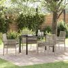 vidaXL Garten Essgruppe mit Kissen 5 pcs Hellgrau Poly-Rattan