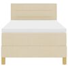 vidaXL Boxspringbett mit Matratze mit Kopfteil Creme 80 x 200 cm Stoff