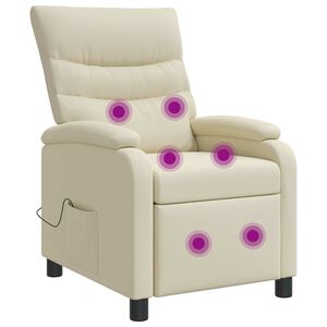 vidaXL Massage Relaxsessel Creme Kunstleder