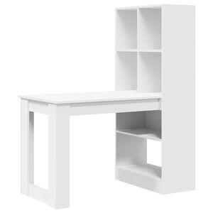 vidaXL Schreibtisch Wei&szlig; Holzwerkstoff 122 x 67 x 145 cm