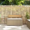 vidaXL Gartenbank mit Stauraum und Kissen Beige Poly Rattan