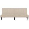 vidaXL Schlafsofa 2-Sitzer mit Hocker Creme Mikrofasergewebe