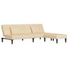 vidaXL Schlafsofa 2-Sitzer mit 2 Kissen & Hocker Creme Samt
