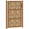 vidaXL Gartentor 100x125 cm Verwitterungsstahl Blattdesign