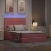 vidaXL Bett mit Stauraum und LED mit Matratze Rosa 140 x 200 cm Samt