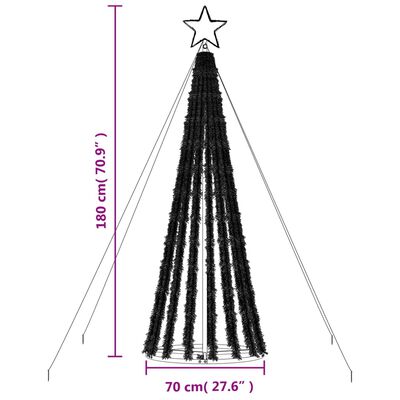 vidaXL Weihnachtsbaum Kegelform 275 LEDs Kaltweiß 180 cm