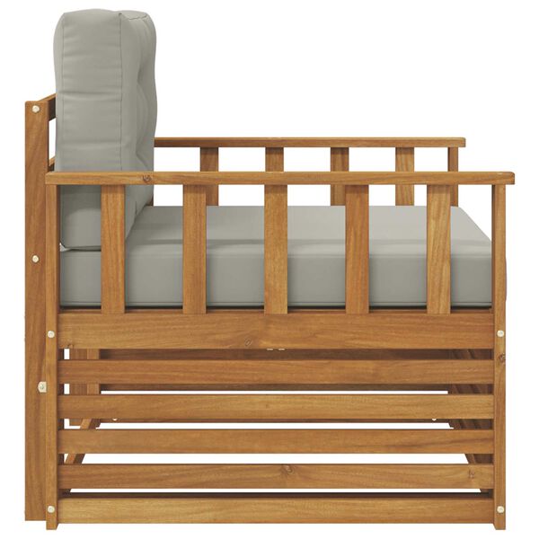 vidaXL Outdoor-Sofagarnitur Massives Akazienholz und Polyester Natur