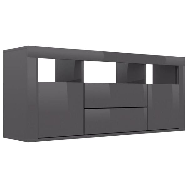 vidaXL TV-Schrank Hochglanz-Grau 120x30x50 cm Holzwerkstoff