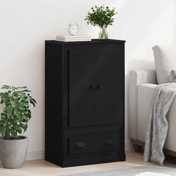 vidaXL Highboard Schwarz Eichen-Optik 60 x 35,5 x 103,5 cm