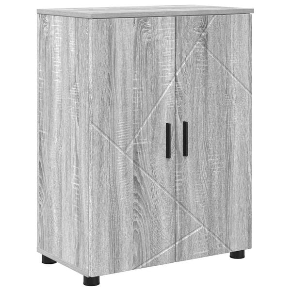 vidaXL Badezimmerschrank mit Speicher Graues Sonoma 60 x 35 x 80 cm
