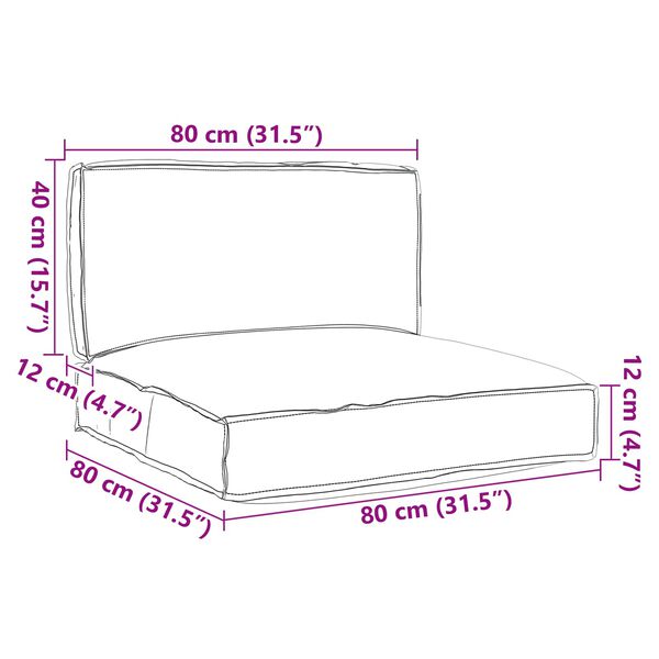 vidaXL Palettenkissenset 2 pcs Weinrot Oxford-Stoff