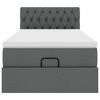 vidaXL Ottoman-Bett mit Matratze & LEDs Dunkelgrau 90x190 cm Stoff