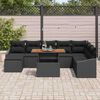 vidaXL Garten-Sofa-Set mit Speicher 9 pcs Schwarz Poly Rattan