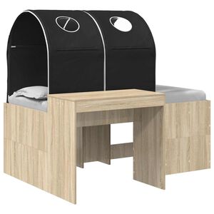 vidaXL Bett mit Tunnel 3 stk. Sonoma Eiche und Schwarz Holzwerkstoff