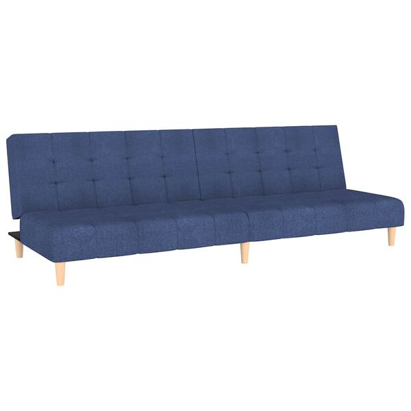 vidaXL Schlafsofa 2-Sitzer mit Fu&szlig;hocker Blau Stoff