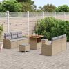 vidaXL Garten-Sofa-Set mit Kissen mit Kissen 9 pcs Beige und Hellgrau