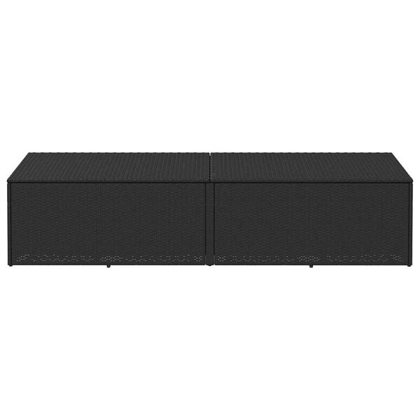 vidaXL Garten-Auflagenbox Schwarz 220x50x58 cm Poly Rattan