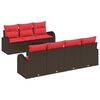 vidaXL Sofa Set 8 stk. 7-Sitzanzahl Braun und Rot Polyester