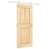 vidaXL Schiebet&uuml;r Nat&uuml;rlich und Wei&szlig; 85 x 210 cm Massivkiefer