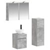vidaXL Badezimmerm&ouml;bel-Set 4 pcs Betongrau Ingenieurholz und Glas