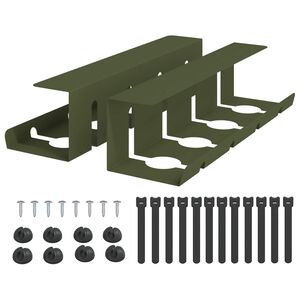vidaXL Unter dem Schreibtisch Kabelmanagement Tray 2 Stk. Olivgr&uuml;n