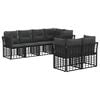 vidaXL Outdoor-Sofagarnitur mit Kissen 7 pcs Schwarz Polyester