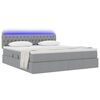 vidaXL Bett mit Stauraum und LED mit LED Hellgrau 160 x 200 cm Stoff