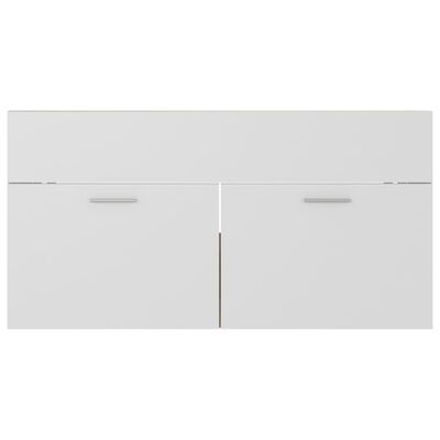 vidaXL Waschbeckenunterschrank Weiß Sonoma-Eiche 90x38,5x46 cm
