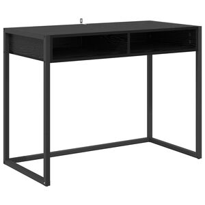 vidaXL Schreibtisch mit Speicher Schwarz Eichen-Optik 100 x 50 x 75 cm