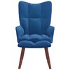 vidaXL Relaxsessel mit Hocker Blau Samt