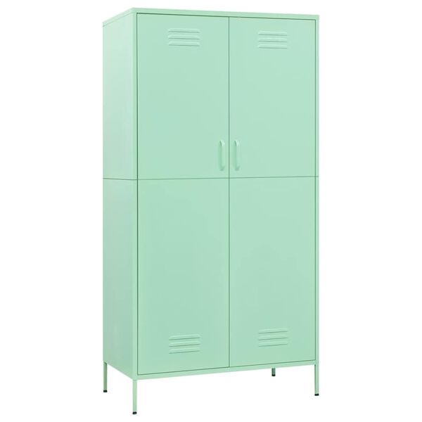 vidaXL Kleiderschrank Minzgr&uuml;n 90x50x180 cm Stahl