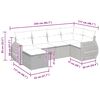 vidaXL 6-tlg. Garten-Sofagarnitur mit Kissen Beige Poly Rattan