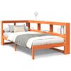 vidaXL Massivholzbett mit Regal ohne Matratze Wachsbraun 90x200 cm
