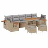 vidaXL Gartensofa-set 10 pcs Beige Poly-Rattan