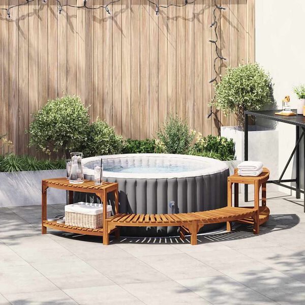 vidaXL Runde Outdoor Hot Tub Umrandung Braun 252 x 112 x 55.5 cm