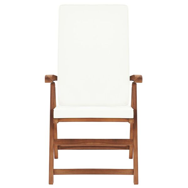 vidaXL Garten-Liegest&uuml;hle 2 Stk. mit Auflagen Massivholz Teak