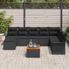 vidaXL Garten-Sofa-Set 9 pcs Schwarz Poly Rattan