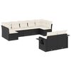 vidaXL 9-tlg. Garten-Sofagarnitur mit Kissen Schwarz Poly Rattan