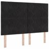 vidaXL LED Kopfteil Schwarz 144 cm Samt