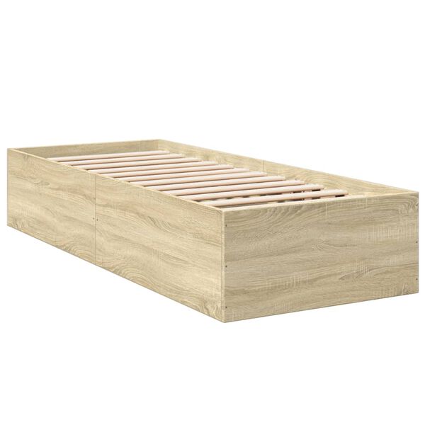 vidaXL Bettgestell Sonoma-Eiche 90x190 cm Holzwerkstoff
