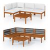 vidaXL 5-teiliges Garten-Lounge-Set mit Kissen Creme 63 x 63 cm