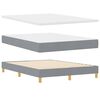 vidaXL LED Boxspringbett mit Matratze Hellgrau 140 x 190 cm Stoff