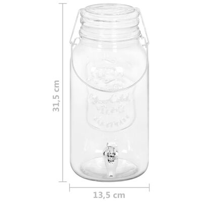 vidaXL Getränkespender 2 Stk. 3800 ml Glas