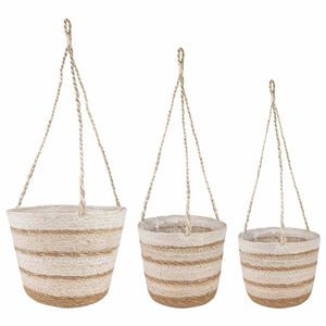 vidaXL Seegras Pflanzenk&ouml;rbe 3 pcs Nat&uuml;rlich, Wei&szlig; und Beige