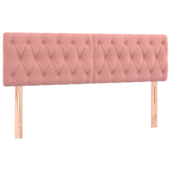 vidaXL Kopfteile Rosa 144x7x78/88 cm Samt