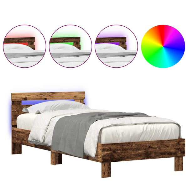 vidaXL Bettgestell Altholz 90 x 200 cm Holzwerkstoff